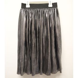 Art Class Metallic Pleated Skirt | Silver Black Grey | Girls Party Skirt